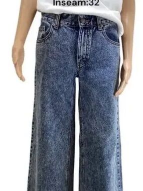 NWOT Urban Outfitters BDG Jean Womens A-Wide Leg Med Wash Sz 28